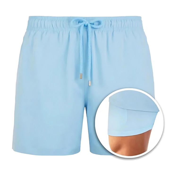 Sneldrogende polyester zwemshort voor heren, met elastische taille voor optimaal comfort. Perfecte strandkleding.