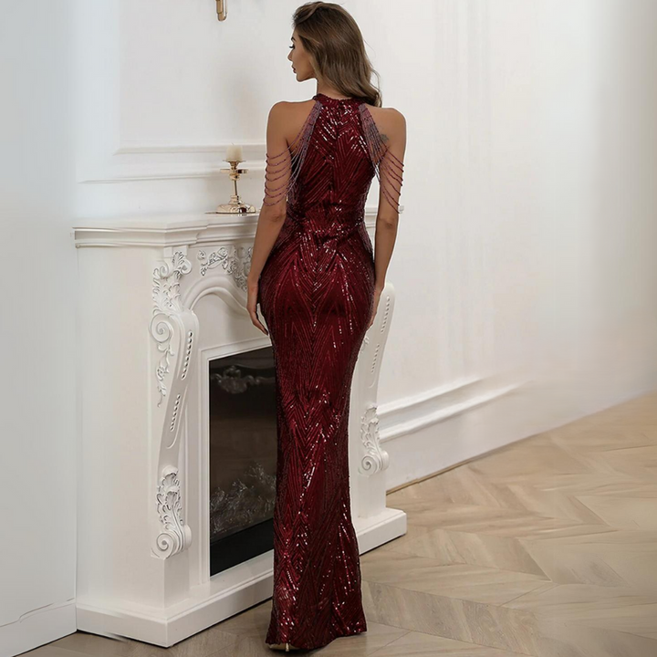 Stralende witte glitter zeemeerminjurk voor dames, een glamour feestjurk voor elke speciale gelegenheid.