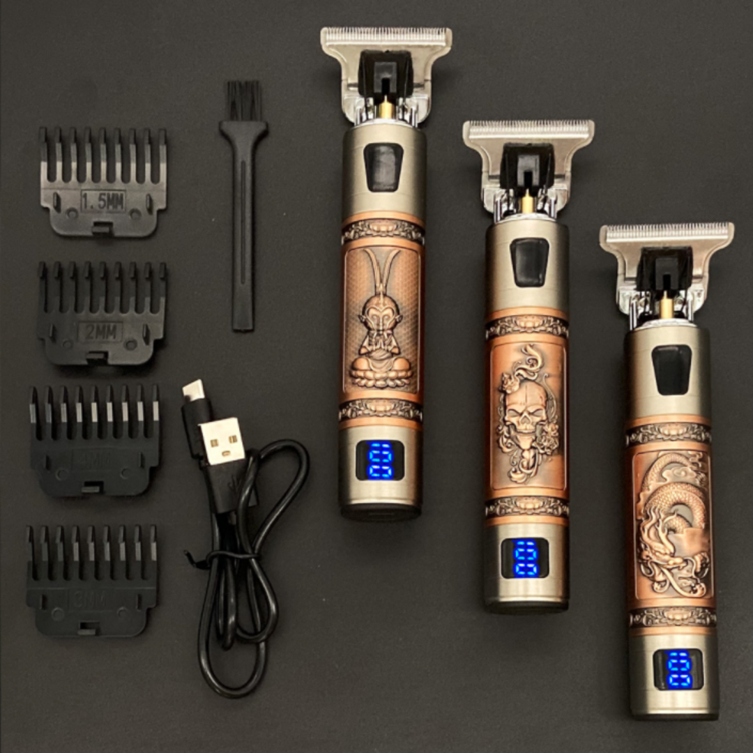 Oplaadbare haar- en baardtrimmer voor heren, professionele precisie grooming tool.