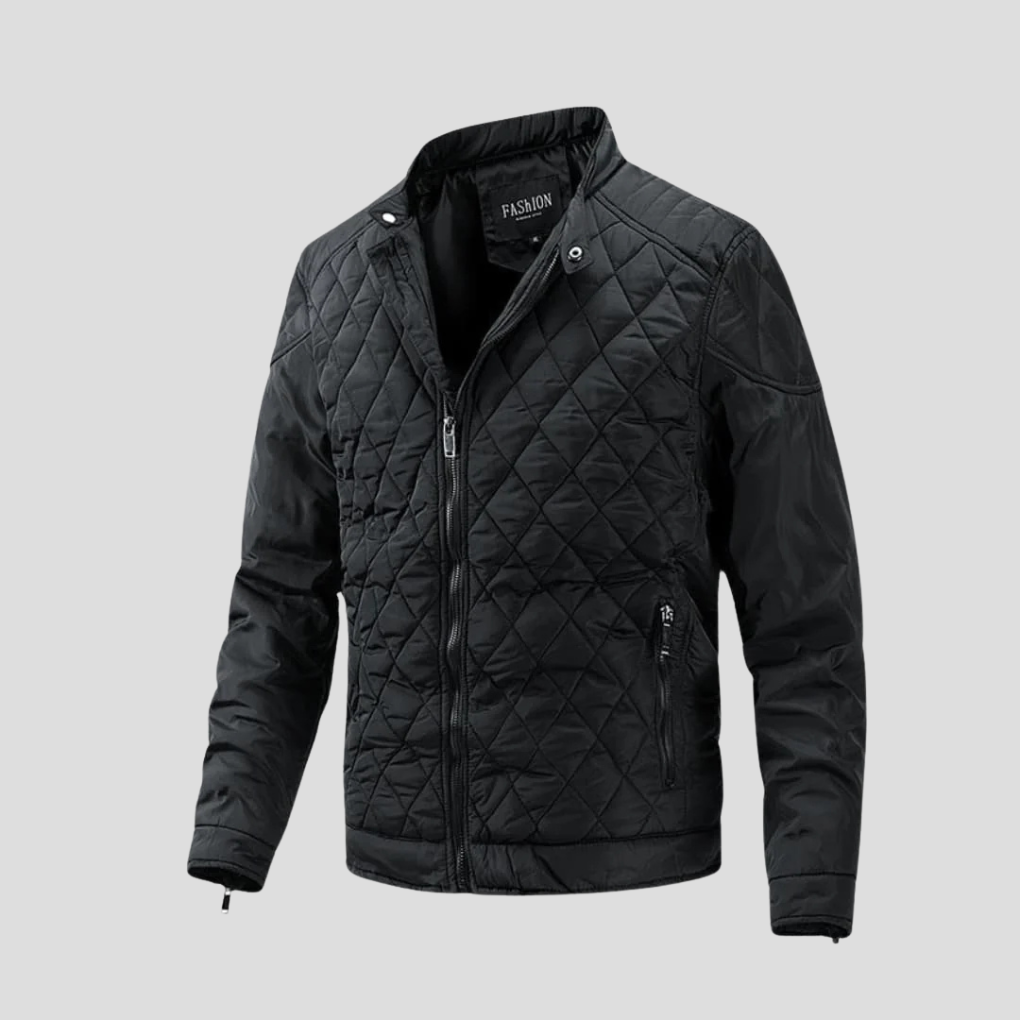 Stijlvolle heren gewatteerde jas in neutrale kleur. Warm & comfortabel, perfect als winterjas of tussenjas voor de man.