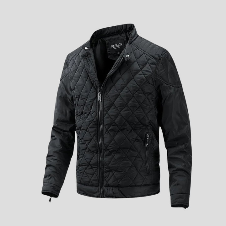 Stijlvolle heren gewatteerde jas in neutrale kleur. Warm & comfortabel, perfect als winterjas of tussenjas voor de man.