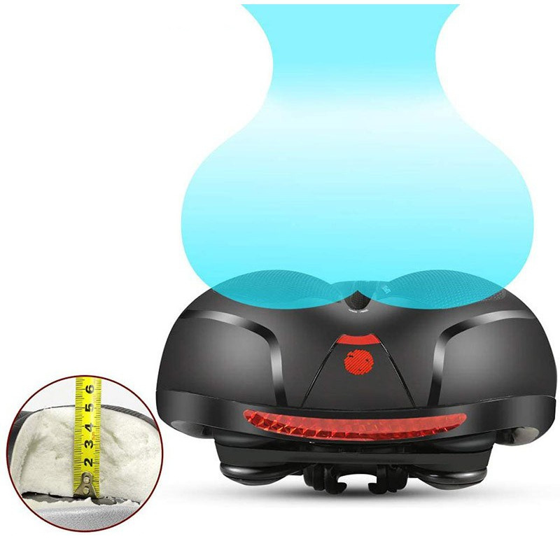 Fietszadel met gelvulling voor ultiem comfort en verbeterde zichtbaarheid. Essentieel fietsaccessoire voor elke rit.