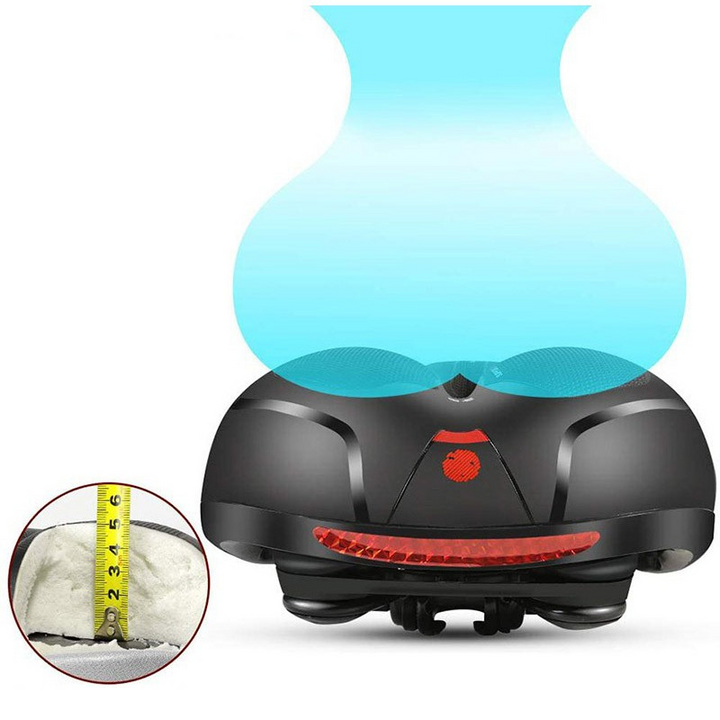 Fietszadel met gelvulling voor ultiem comfort en verbeterde zichtbaarheid. Essentieel fietsaccessoire voor elke rit.