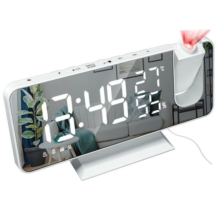 Slimme wekker met FM radio, temperatuur- en luchtvochtigheidsmeter voor je kamer.