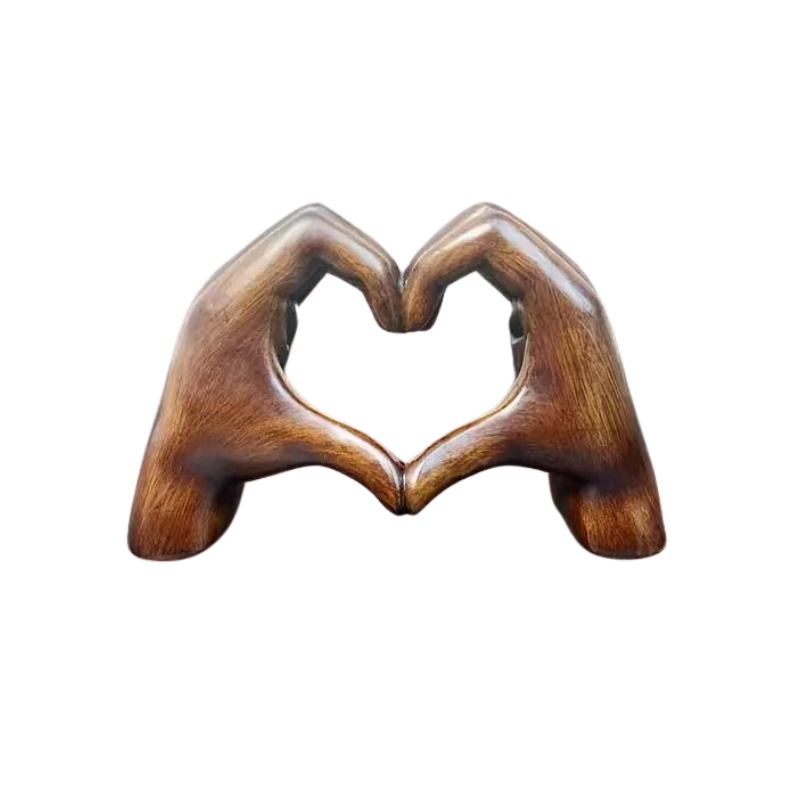 Aurora wonen hartbeeld van hars, staat voor liefde en verbinding. Een prachtig cadeau of sfeervolle binnenhuis decoratie.