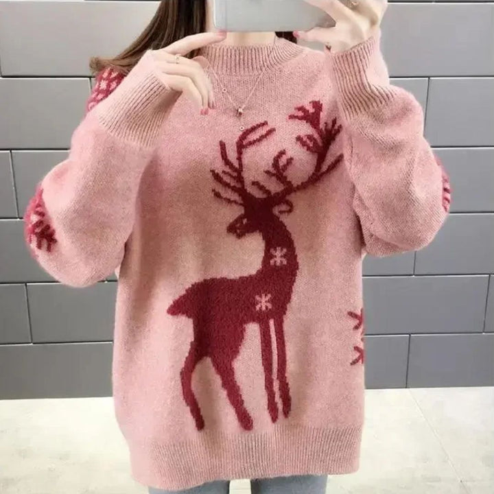 Cosy bruine dames kersttrui voor ultiem comfort. Deze feestelijke trui is ideaal voor warme winteravonden.