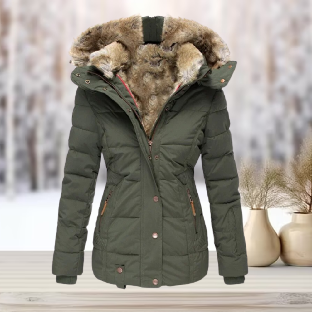 Moderne dames pufferjas, essentieel voor wintermode, biedt optimale isolatie en een modieuze uitstraling.