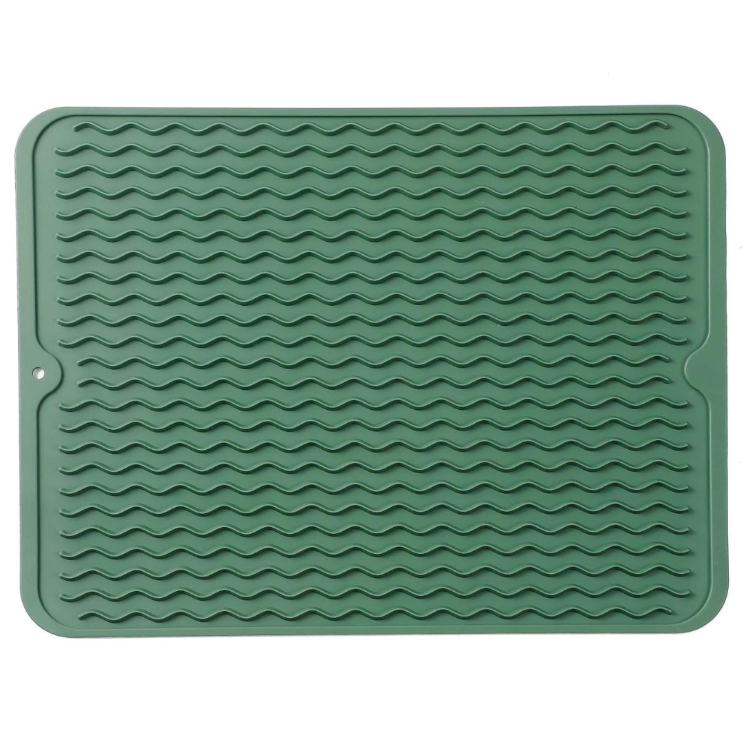 Veelzijdige groene siliconen mat, hittebestendig tot 230°C, perfect voor hete pannen.