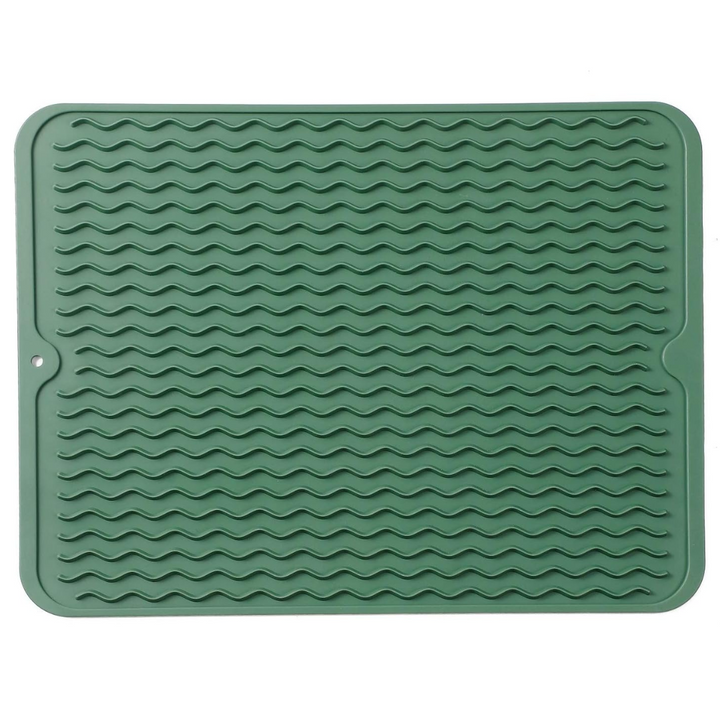 Veelzijdige groene siliconen mat, hittebestendig tot 230°C, perfect voor hete pannen.