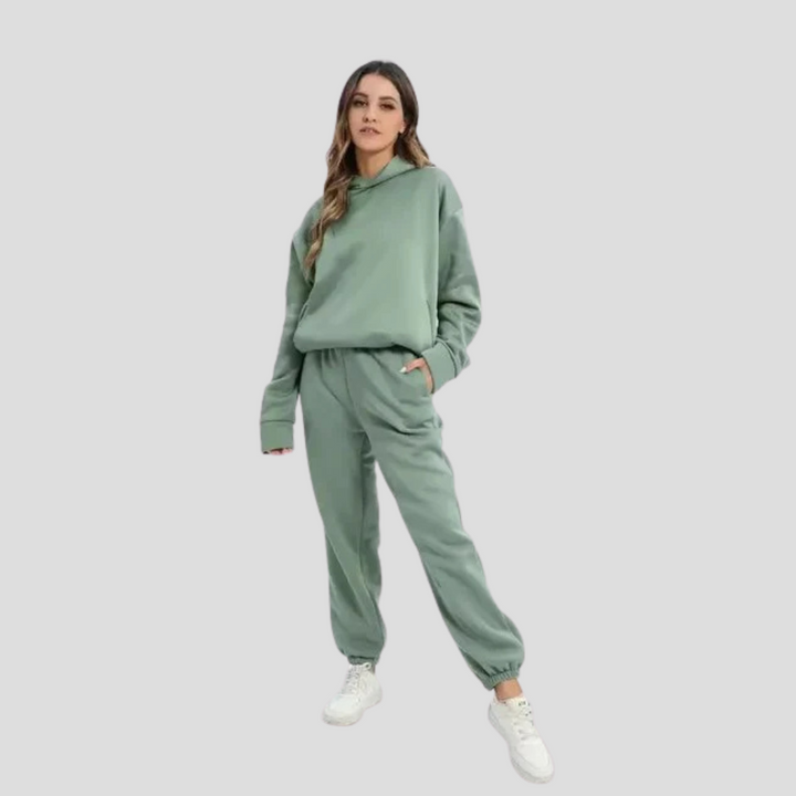 Dames comfortabele hoodie en jogging set, perfect voor loungewear en vrije tijd.