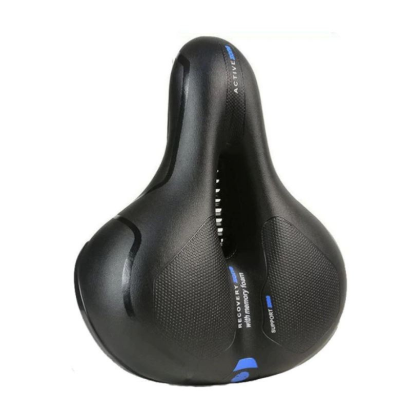 Hoogwaardig comfortzadel met gelvulling. Verbeterde zichtbaarheid en schokabsorptie voor een veiligere en comfortabelere fietsrit.