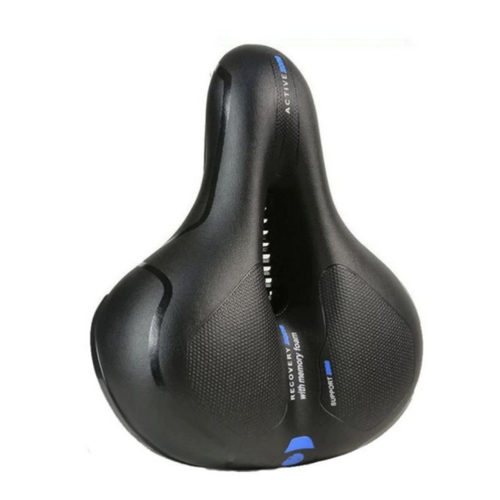 Hoogwaardig comfortzadel met gelvulling. Verbeterde zichtbaarheid en schokabsorptie voor een veiligere en comfortabelere fietsrit.