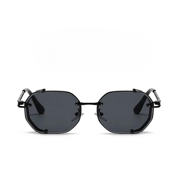 Zwarte unisex zonnebril met gepolariseerde glazen, essentieel accessoire voor UV-bescherming en een coole zomerstijl.