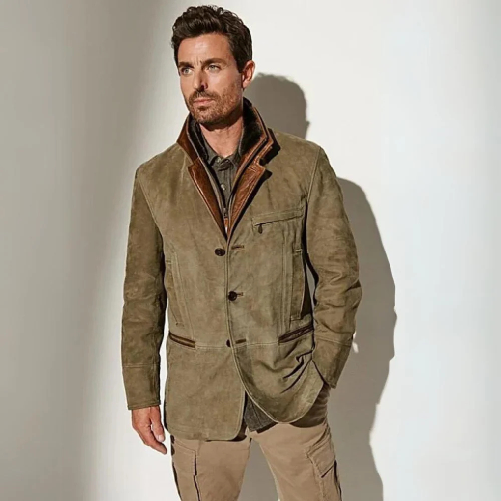 Heren vintage jas in klassieke stijl, perfecte tussenjas voor moderne mannenmode met tijdloze elegantie.