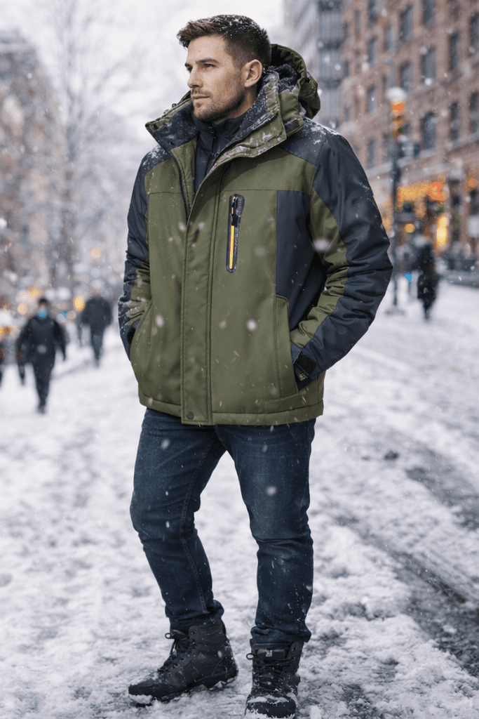 Warme & comfortabele heren winterjas Urban Outdoor Edgar. Ideaal voor koude winterdagen en urban outdoor avonturen.