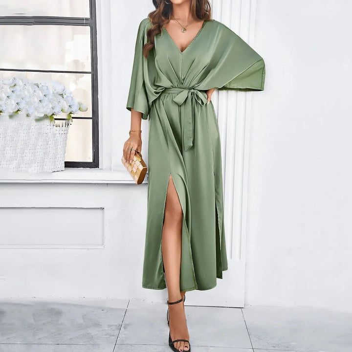 Elegante dames V-hals lentejurk, chique en veelzijdig voor zowel casual als feestelijke gelegenheden.