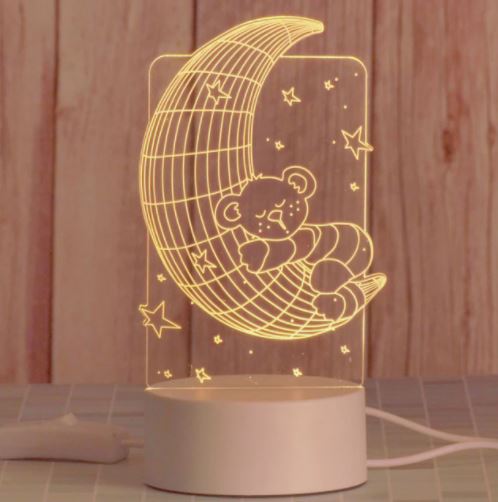 Energiezuinige 3D LED nachtlamp, decoratief en sfeervol voor elke kamer, ook als cadeau.