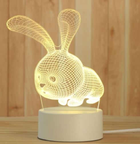 Exclusieve 3D lamp voor slaapkamer, uniek lichtontwerp als sfeervolle decoratie.