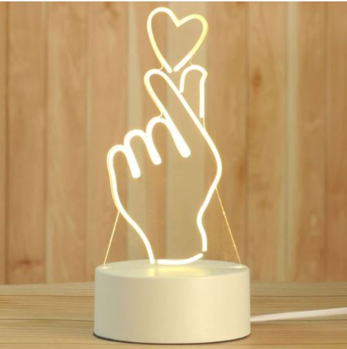 Sfeervolle LED nachtlamp, decoratieve 3D lamp voor een gezellige slaapkamer of kinderkamer.