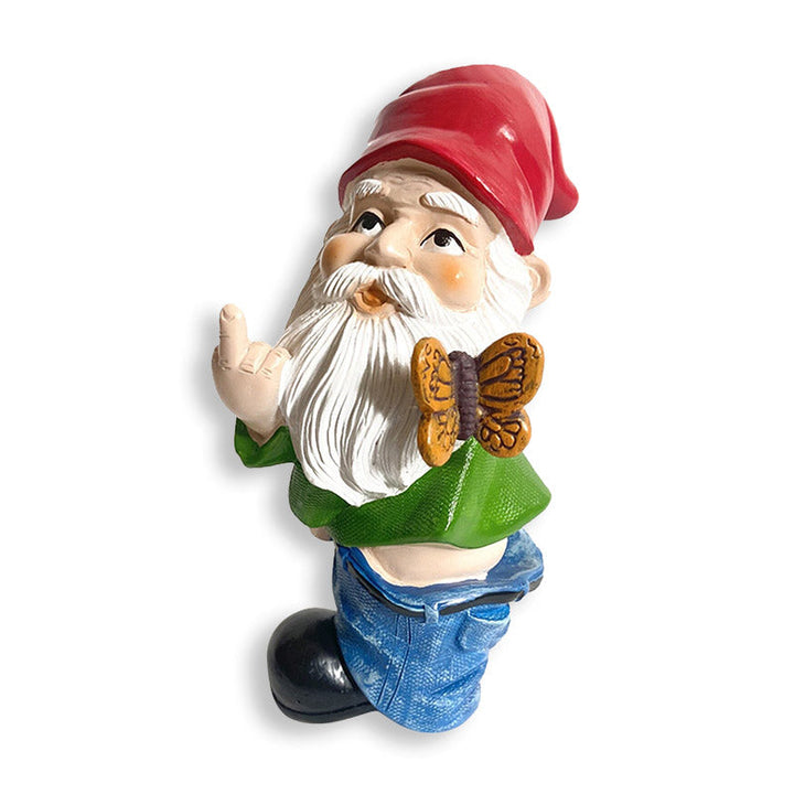 Vrolijke tuindwerg van hars, charmant beeldje voor tuin en balkon. Weerbestendig.