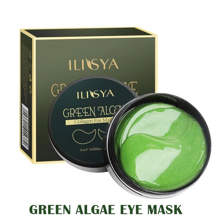 Luxe gouden oogmasker voor spa-ervaring thuis; hydrateert, vermindert wallen, rimpels en verjongt.