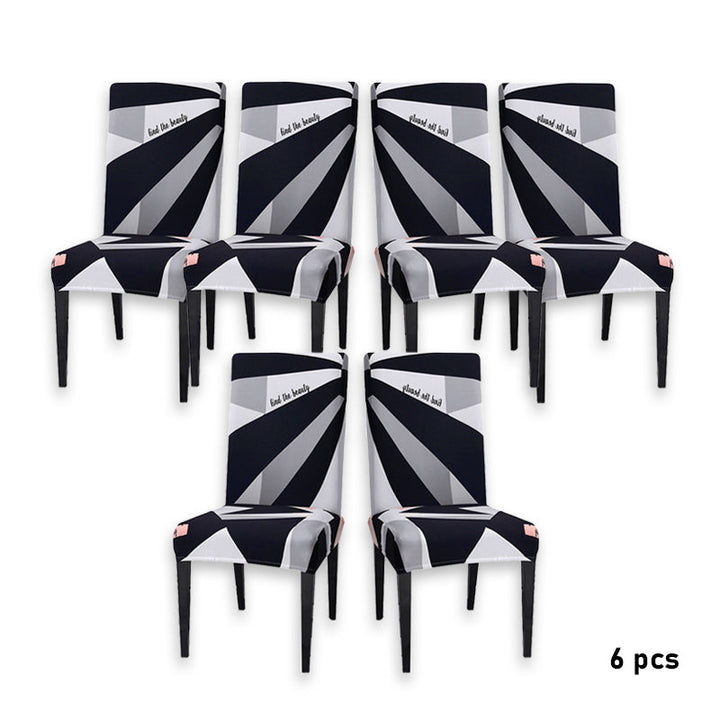 Elegante stoelhoes, elastisch en wasbaar, voor een chique uitstraling van uw eetkamerstoelen.