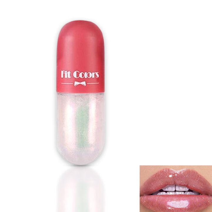 Dames lipverzorging: mini lipgloss capsule voor een subtiele glans en intensieve hydratatie van de lippen.