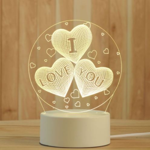 Stijlvolle 3D decoratielamp met zacht LED licht, ideaal voor een rustgevende sfeer 's nachts.