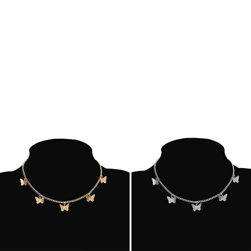 Dames vlinder ketting hanger, stijlvol gouden sieraad accessoire.