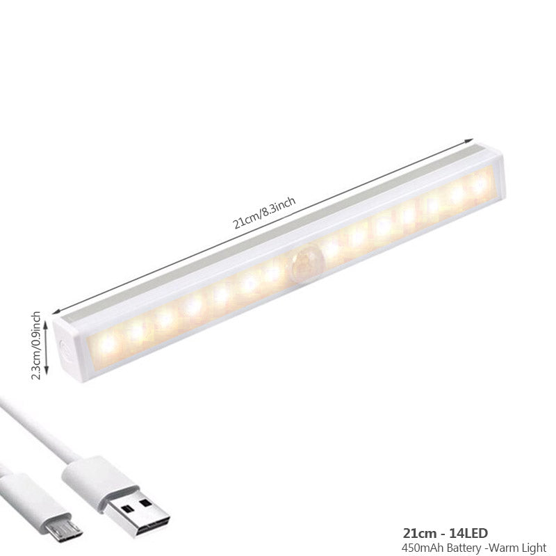 Draadloze LED gangverlichting, oplaadbaar en energiezuinig met sensorfunctie.