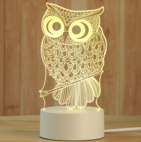 Zachte 3D nachtlamp met sfeervol LED licht, ideaal voor een veilige en gezellige slaapomgeving.