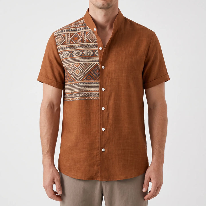 Fris heren zomerhemd met korte mouwen, luchtig en stijlvol, essentieel voor je vakantiegarderobe.