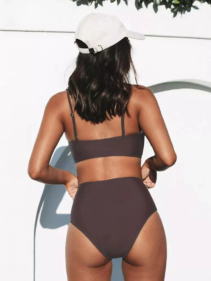 Gebloemde hoge taille bikini set voor dames, voelt zacht en comfortabel aan.