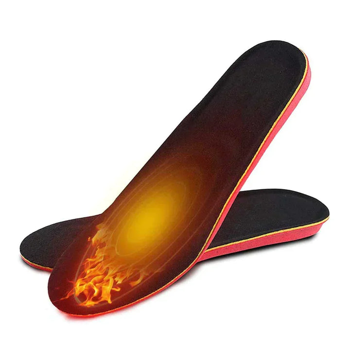 Unisex oplaadbare inlegzolen met batterijpakket. Biedt instelbare warmte voor koude voeten in de winter.
