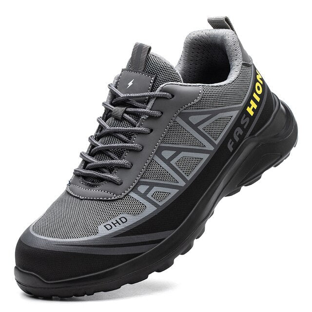 Heren MaxGuard S3 werkschoenen met stalen neus en antiperforatiezool, comfortabele brede pasvorm, duurzaam en veilig.