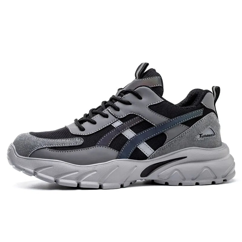 Elegante Arjan heren veiligheidsschoenen, combineren stijl met comfort, stalen neus en betrouwbare antislip bescherming.