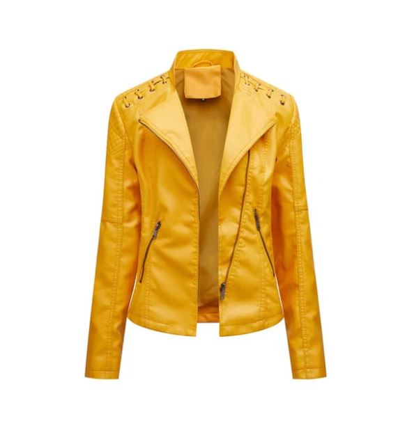Authentieke vintage-look damesjas, Lily bikersmodel, voegt karakter toe aan je garderobe.