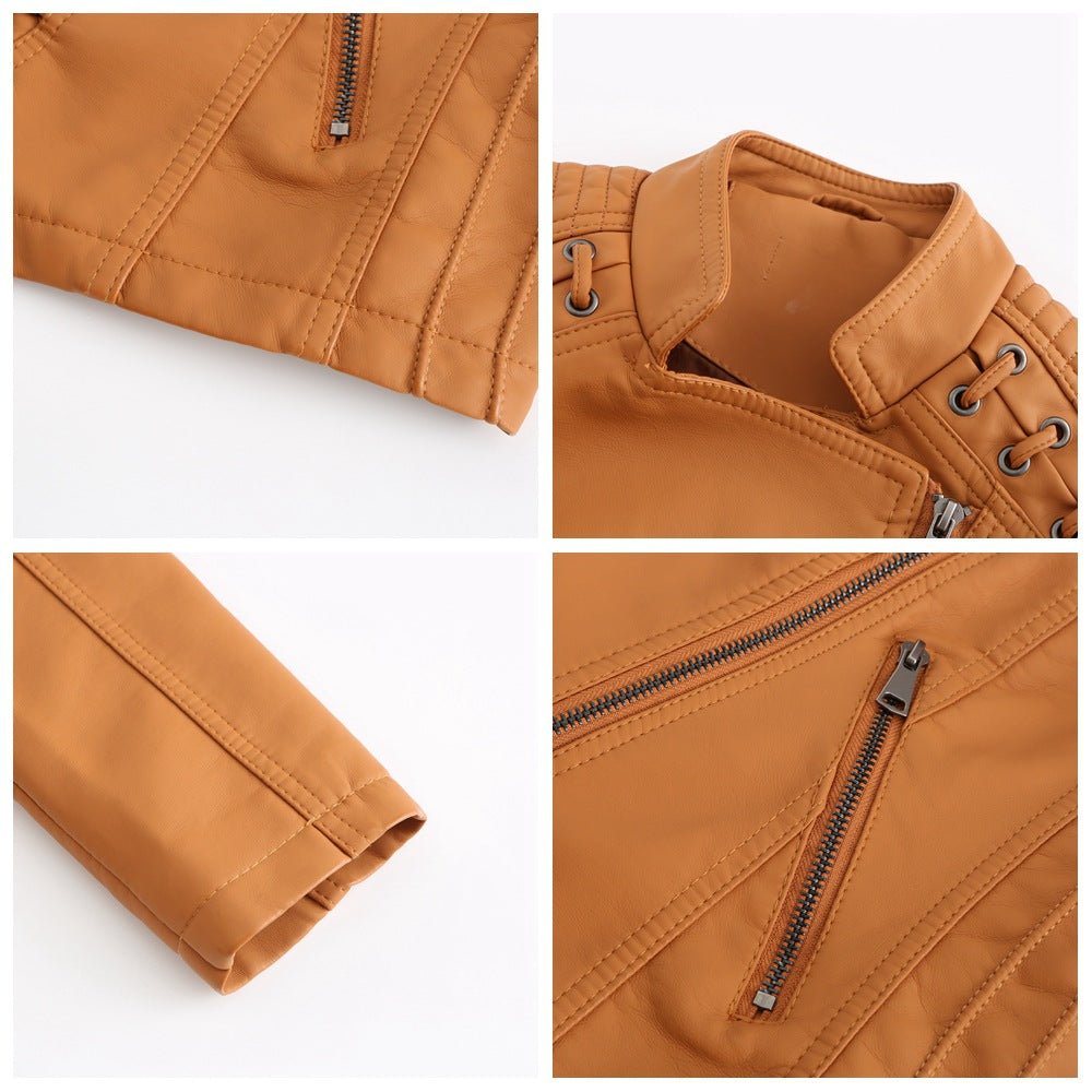 Flatterende vintage bikersjas voor dames, een veelzijdig en elegant mode-item.