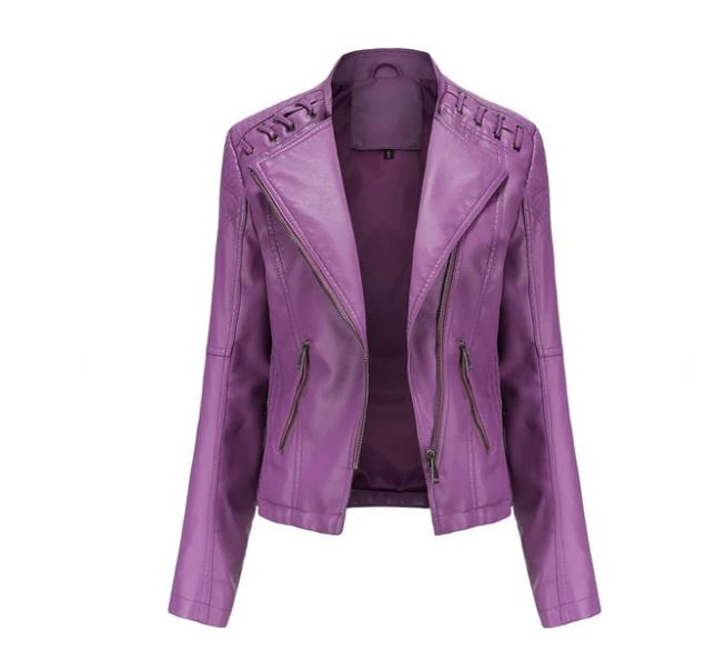 Lily vintage bikersjas voor vrouwen, comfortabel en modieus, perfect voor het hele jaar.
