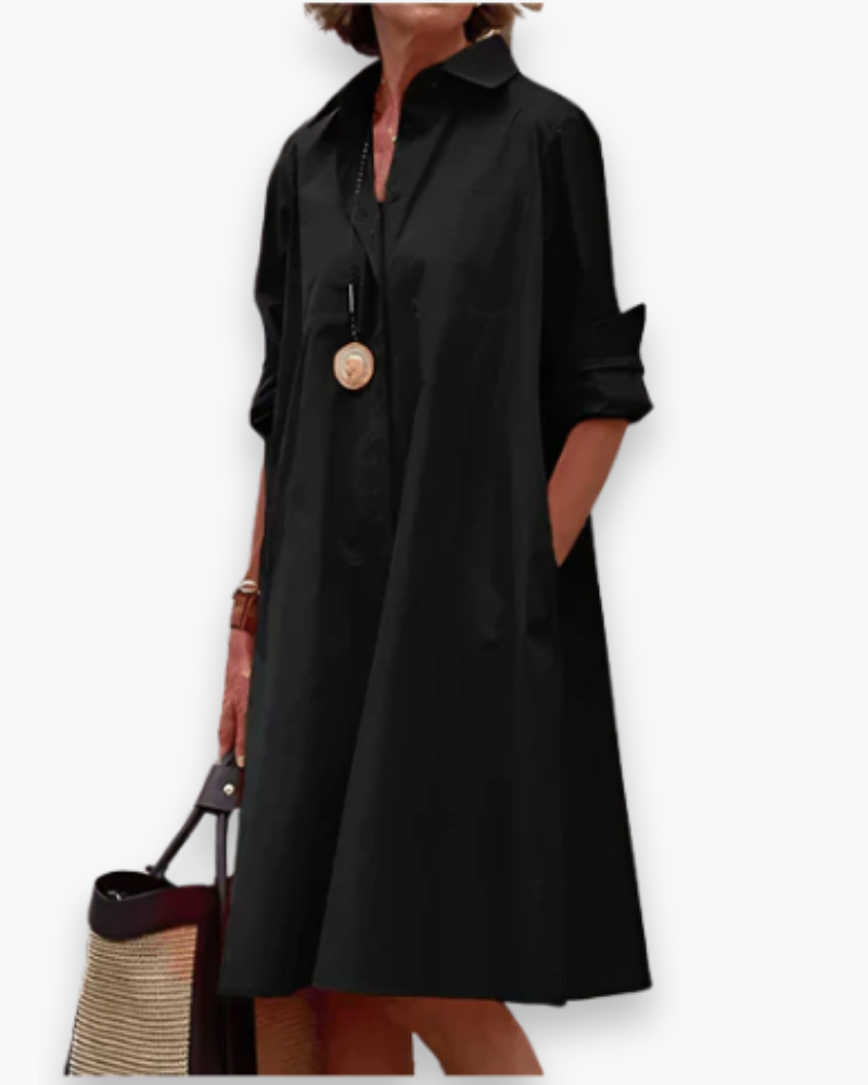Veelzijdige casual dames overhemdjurk, ideaal voor zomer en modieuze looks. Comfortabel met knoopsluiting.