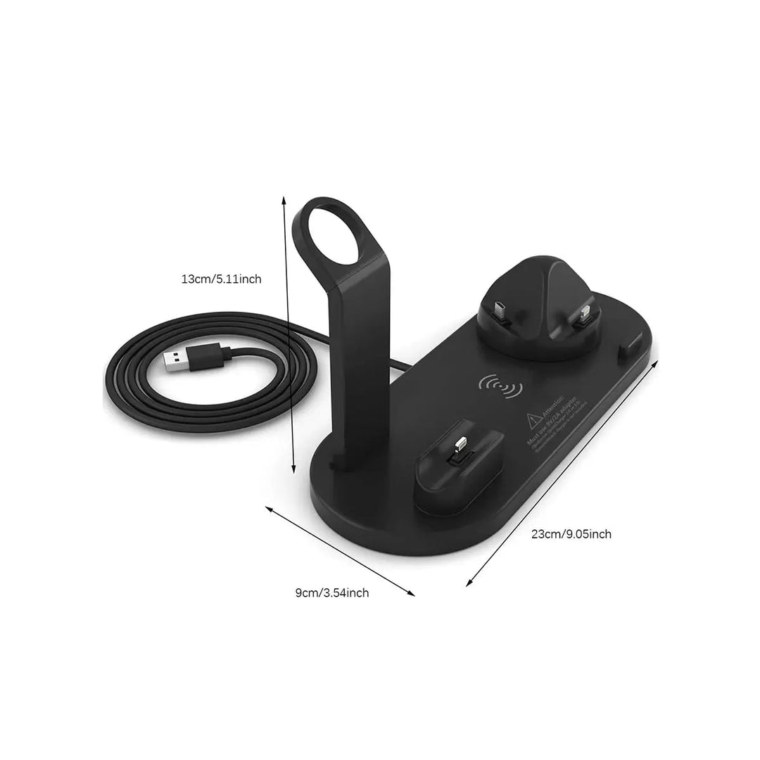 Wit Chargix oplaadstation, strak design. Universele snellader voor Apple iPhone, Watch, AirPods.