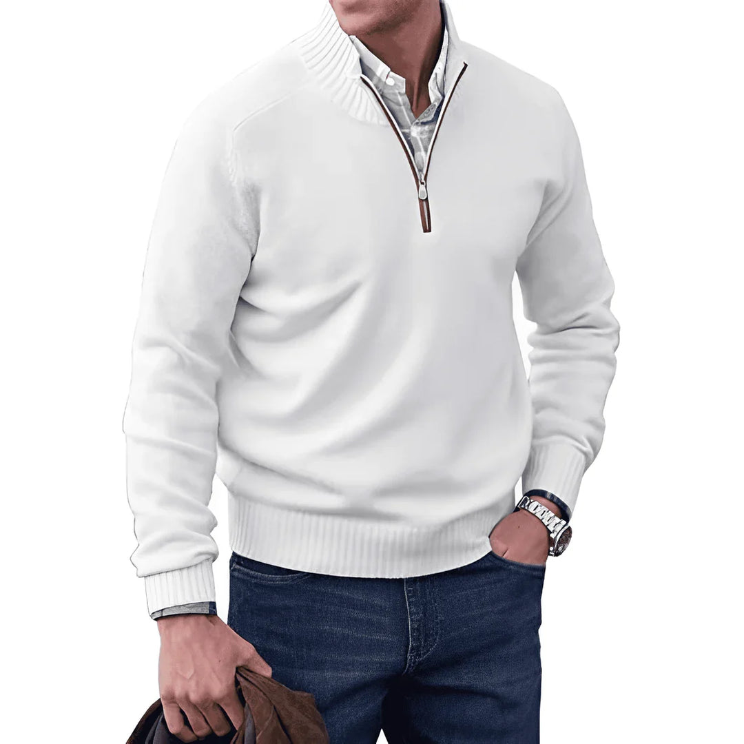 Casual heren pullover met rits, comfortabele top voor dagelijks gebruik. Veelzijdige herfstkleding.