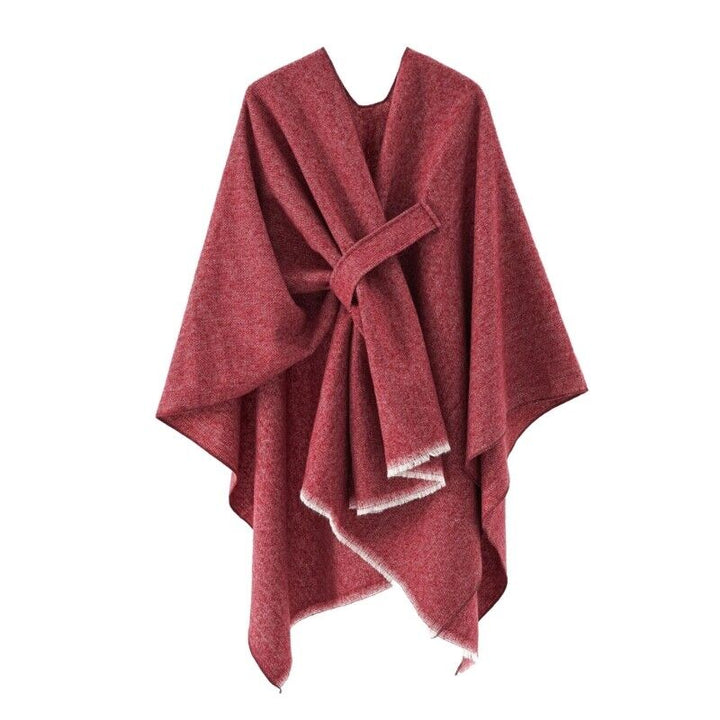 Casual chic damesponcho, one size, kasjmier look voor herfst en winter.