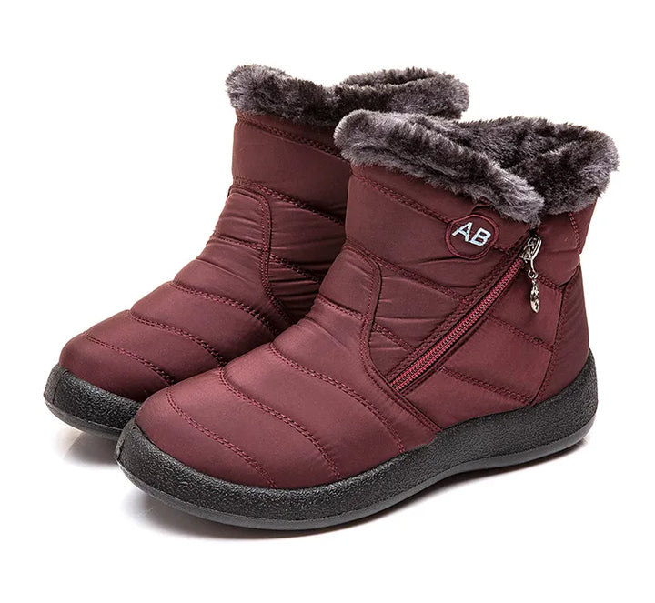 Warme waterdichte dames snowboots met ritssluiting, ideaal voor wintermode & comfort.