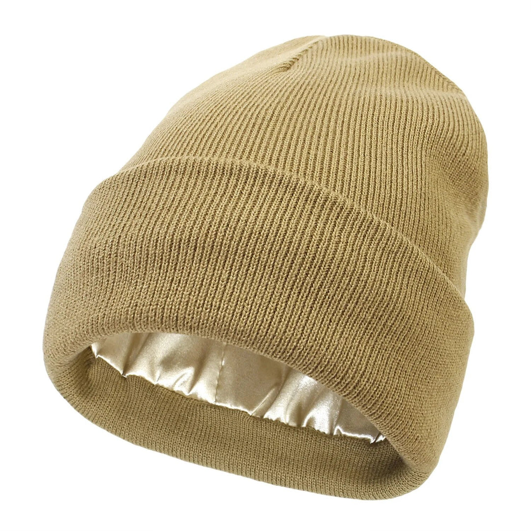 Elegante zijden damesmuts, een warme en pluisvrije oplossing voor je haar deze winter.