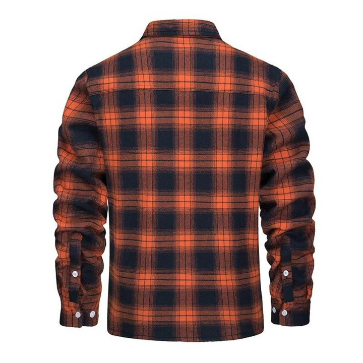 Heren geruite jas Arvid met zachte fleece voering, ideaal voor koude herfst- en winterdagen.