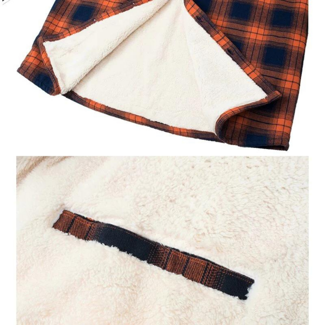 Robuuste heren outdoor jas, geruit met fleece voering. Ideaal als warme winter- of herfstjas.