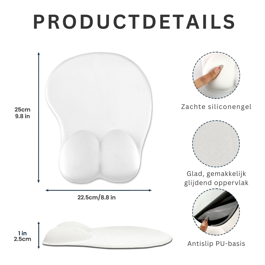 Gepersonaliseerde 3D muismat met een grappige foto en ergonomische polssteun, verhoogt comfort bij gebruik.