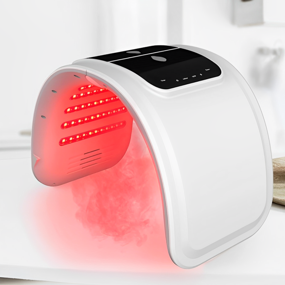 Modern 7-kleuren LED-therapieapparaat voor stralende huidverjonging en professionele huidverzorging.