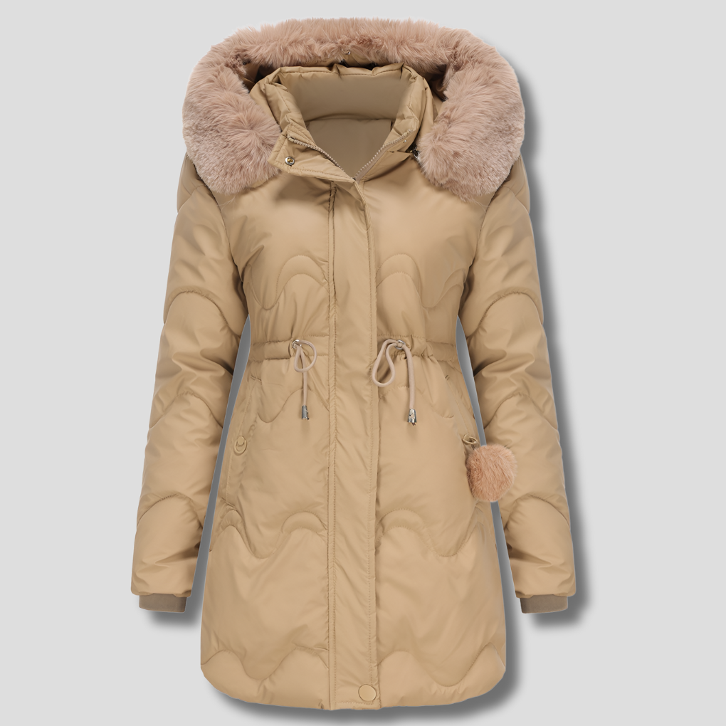 Beschermende dames waterafstotende parka Victoria. Stijlvolle, lange jas voor warmte en comfort als winterjas.